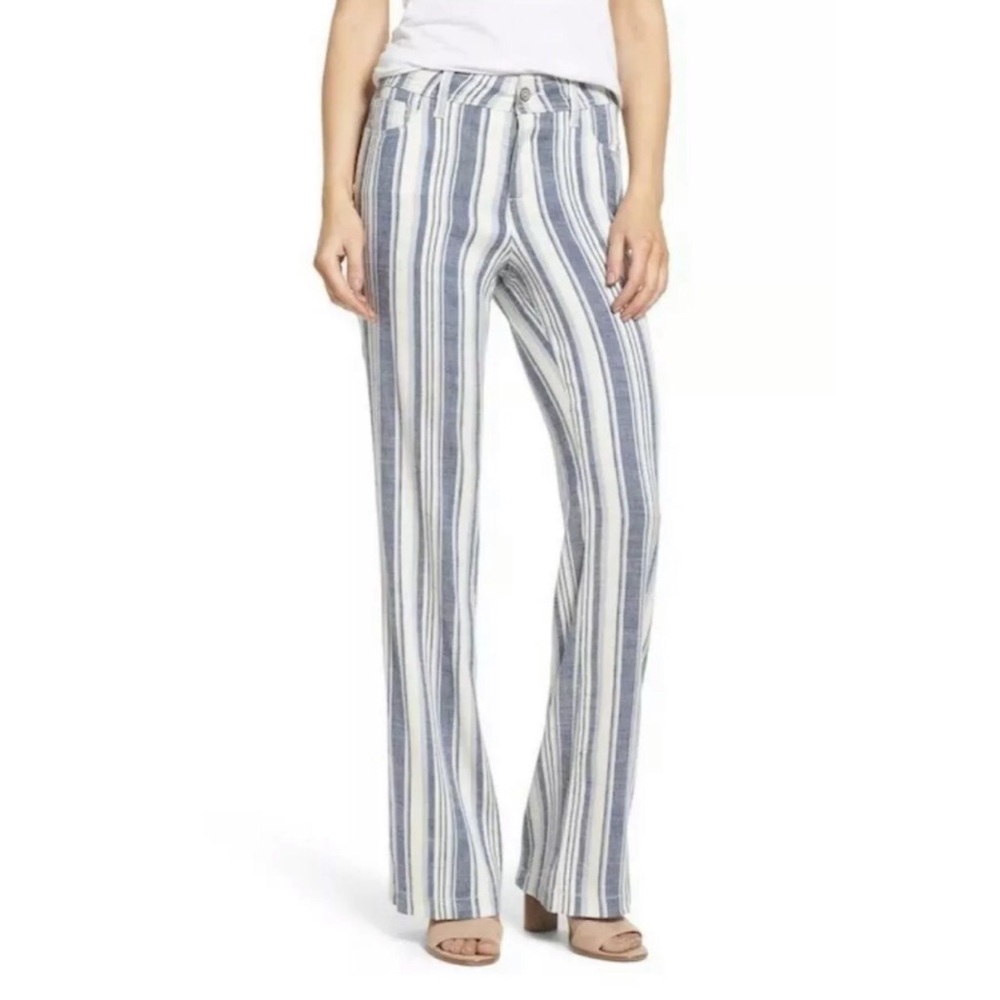 NYDJ Wylie Stripe Linen Blend Trousers Sz 4&6